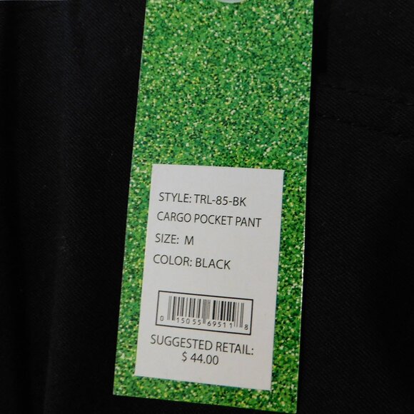 Green Goddess Black Cargo Pants Womens Size Medium Cotton NEW - Picture 6 of 9